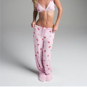 SKIMS Pink Lip Print Pajama pants